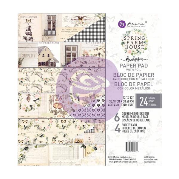 Prima Marketing Spring Farmhouse 12x12 Inch Paper Pad (994853)