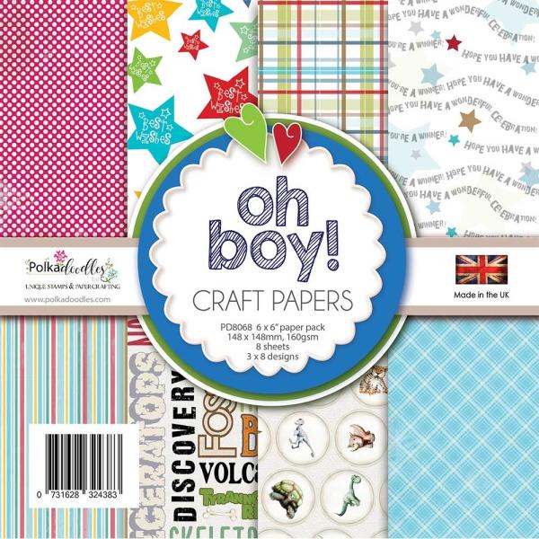 Polkadoodles "Oh Boy!" 6x6" Paper Pad