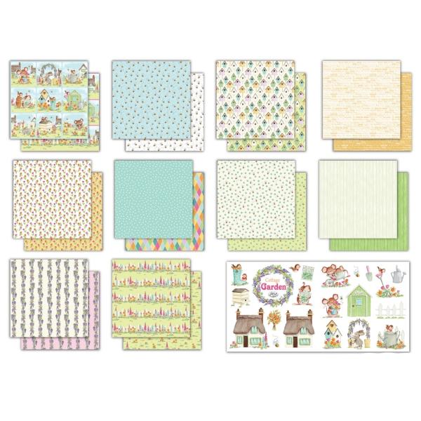 Craft Consortium Papierblock 12x12" Cottage Garden - Romantischer Garten 