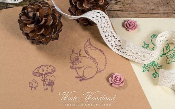 Craft Consortium Winter Woodland Clear Stamps Winterwald