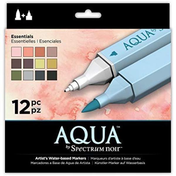 Spectrum Noir Spectrum Aqua Markers / Aquarellstifte Essentials 12 Farben SPECN-AQ12-ESS