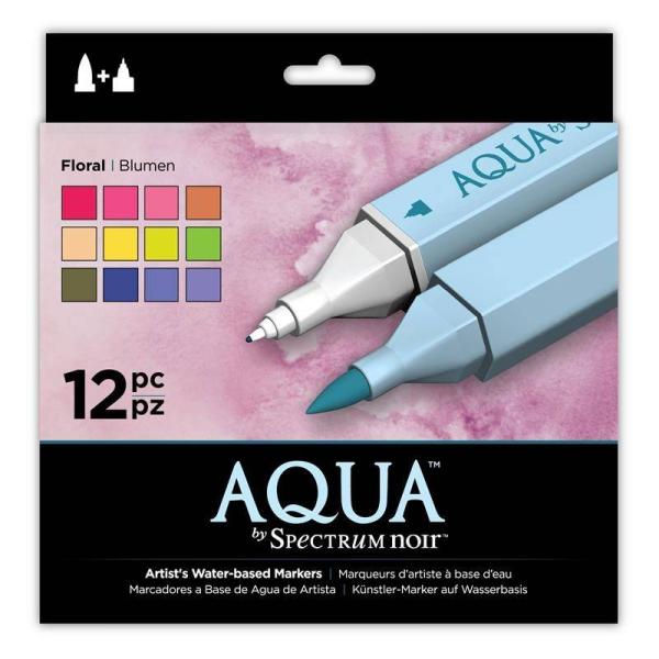 Spectrum Noir Spectrum Aqua Markers / Aquarellstifte Floral 12 Farben SPECN-AQ12-FLO