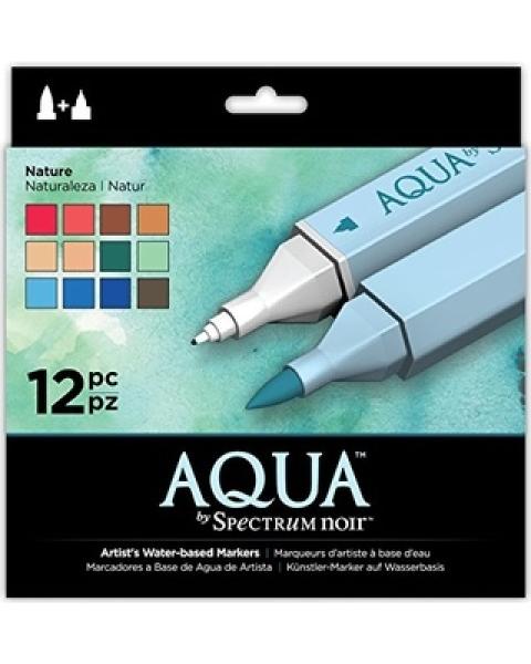 Spectrum Noir Spectrum Aqua Markers / Aquarellstifte Nature 12 Farben SPECN-AQ12-NAT