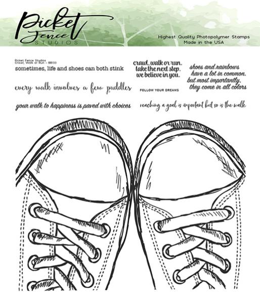 Picket Fence Studios Walk, Crawl or Run Clear Stamps (BB-133)