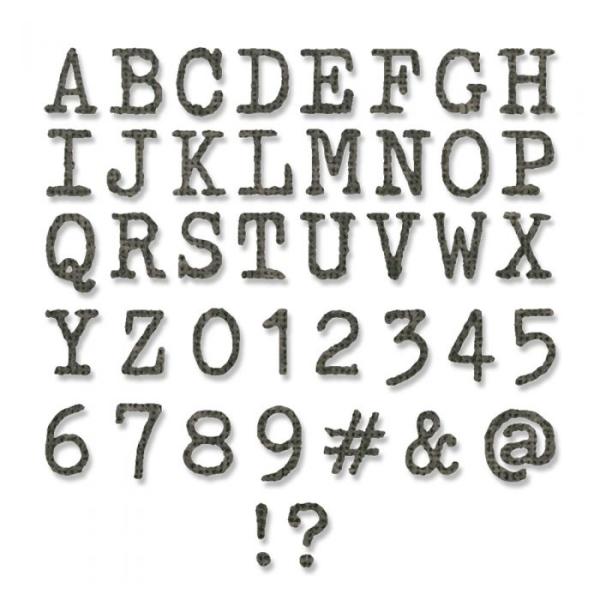 Sizzix Thinlits Craft Die-Set - Alphanumeric Tiny Type Upper / Buchstaben Schreibmaschine