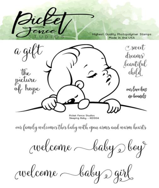 Picket Fence Studios Sleeping Baby Clear Stamps (KIDS-104)