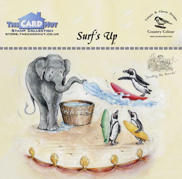 The Card Hut Surf's Up  Clear Stamps / Elefant & Pinguin  Stempelset (CCTBSU)