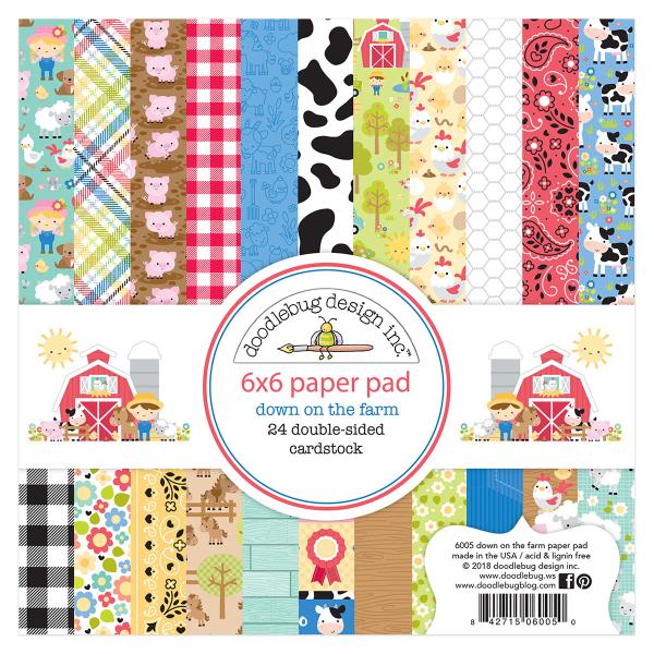 Doodlebug Design Down on the Farm 6x6 Inch Paper Pack  - Designpapier 