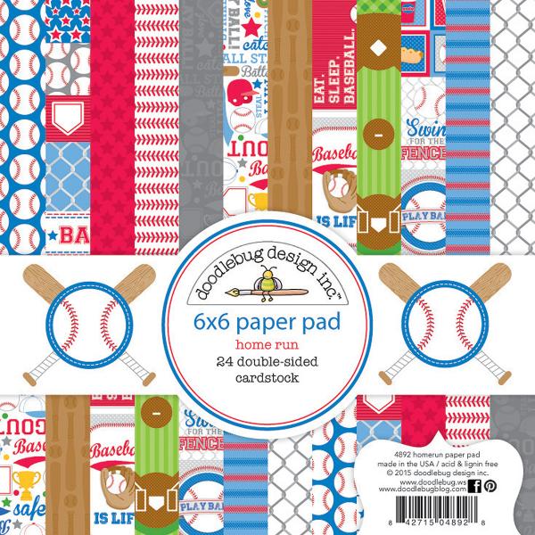 Doodlebug Design Home Run 6x6 Inch Paper Pack  - Designpapier 