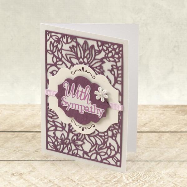 Couture Creations Cut, Foil & Emboss Die "With Sympathy Sentiment Mini"
