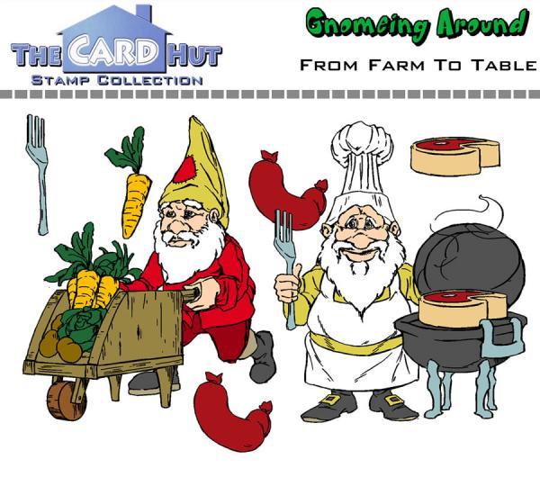 The Card Hut From Farm To Table Clear Stamps / Gartenzwerg grillen Stempelset 