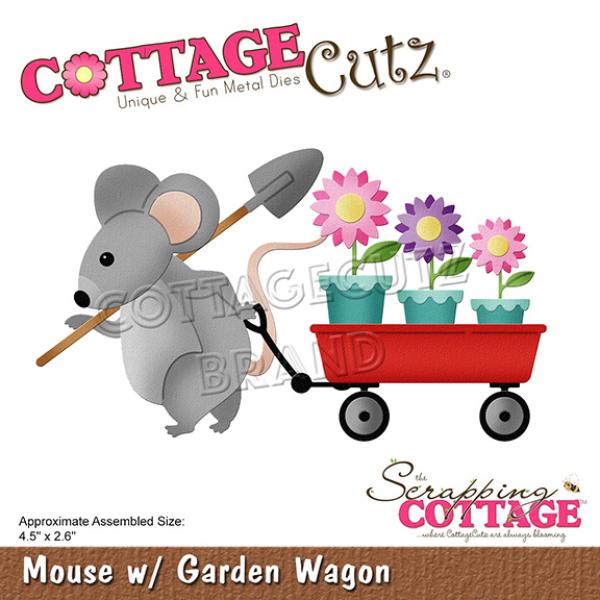 Scrapping Cottage Die - Mouse with Garden Wagon  - Maus