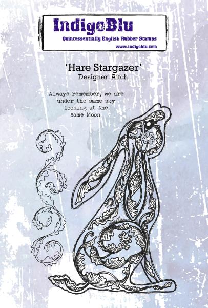 IndigoBlu "Hare Stargazer" A6 Rubber Stamp