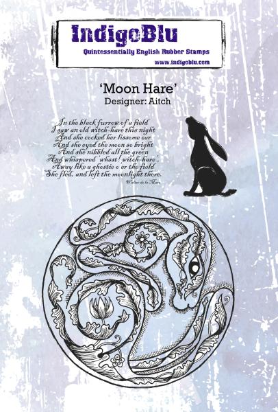 IndigoBlu "Moon Hare" A6 Rubber Stamp