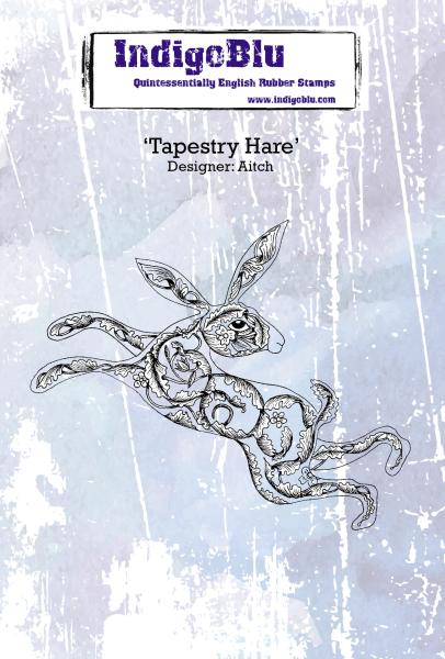 IndigoBlu "Tapestry Hare" A6 Rubber Stamp