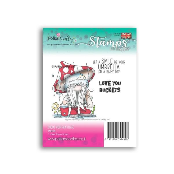 Polkadoodles Stempel "Gnome More Rain Please" Clear Stamp-Set