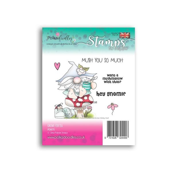 Polkadoodles Stempel "Gnome for Tea" Clear Stamp-Set