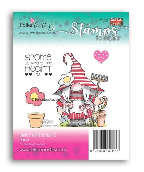 Polkadoodles Stempel "Gnome is Where the Heart Is" Clear Stamp-Set