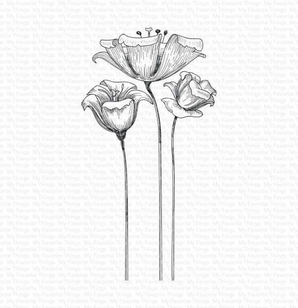 My Favorite Things "Fine-Lined Floral " Cling Stamp