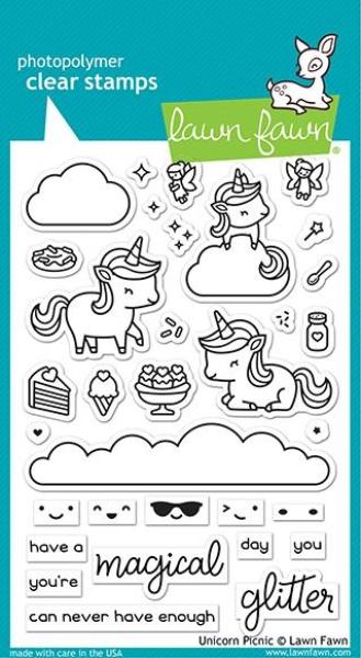 Lawn Fawn Stempelset "Unicorn Picnic" Clear Stamp