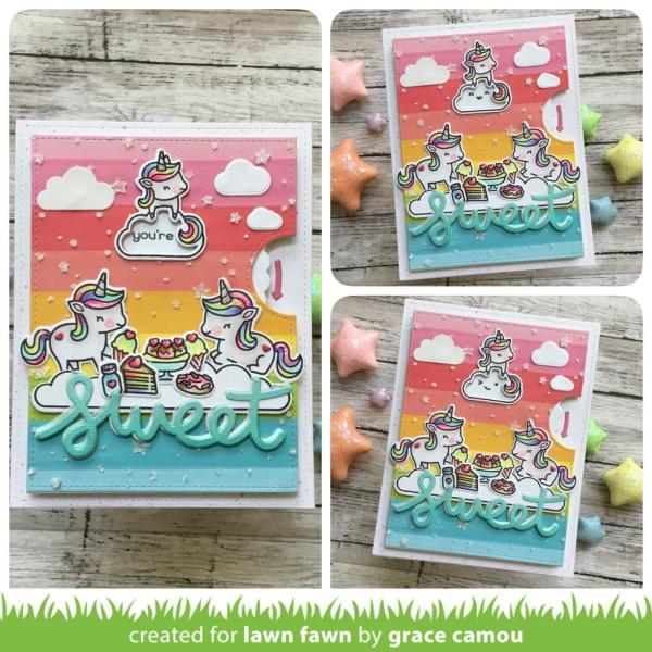 Lawn Fawn Craft Die - Reveal Wheel Unicorn Picnic Add-on Die