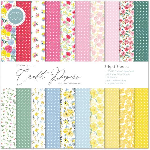 Craft Consortium Papierblock 12x12"  Bright Blooms