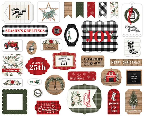 Carta Bella "Farmhouse Christmas" Ephemera - Stanzteile