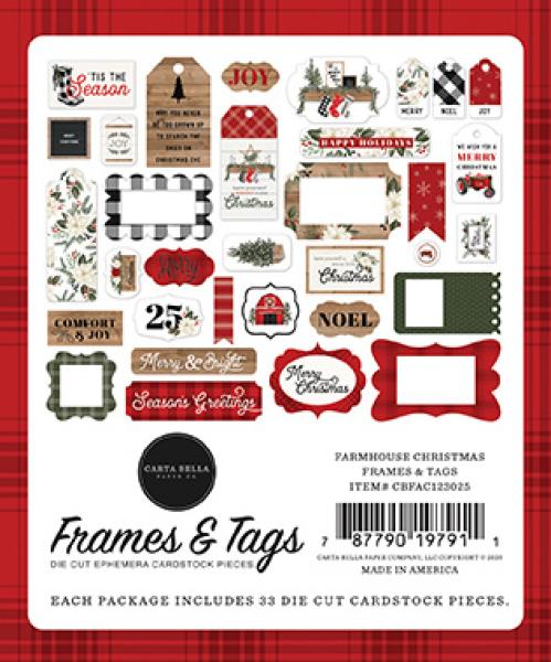 Carta Bella "Farmhouse Christmas" Frames & Tags