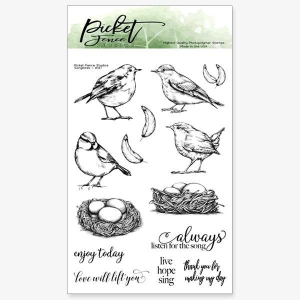 Picket Fence Studios Songbirds Clear Stamps