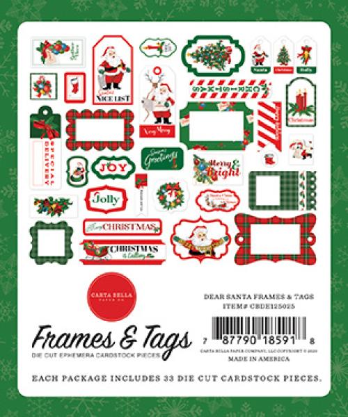 Carta Bella "Dear Santa" Frames & Tags