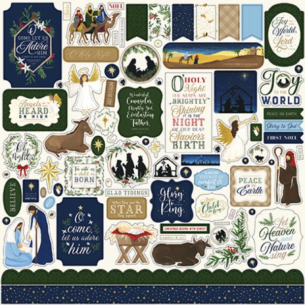 Echo Park "Silent Night" 12x12" Element Stickers