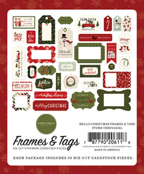Carta Bella "Hello Christmas" Frames & Tags