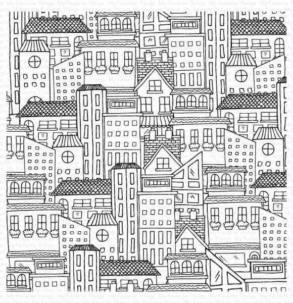My Favorite Things "City Block" 6x6" Background Cling Stamp
