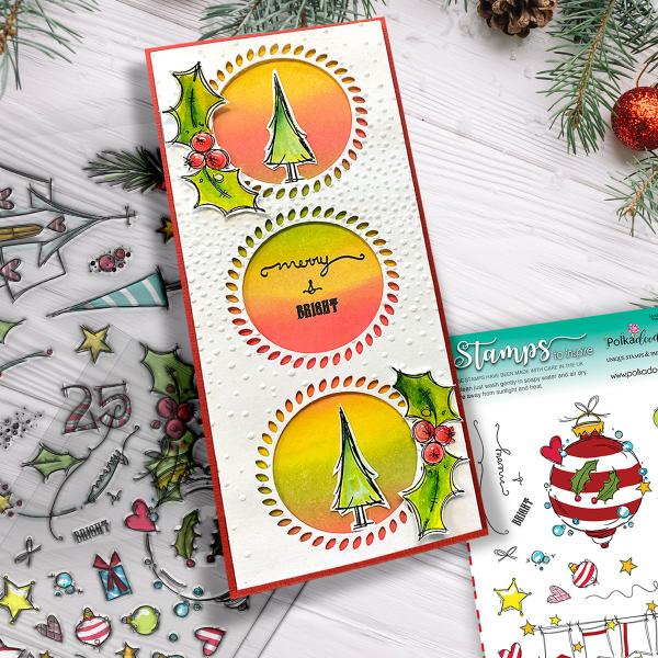Polkadoodles Stempel "Holly Blessings" Clear Stamp-Set