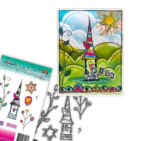 Polkadoodles Stempel "Wishing Well Wishers" Clear Stamp-Set