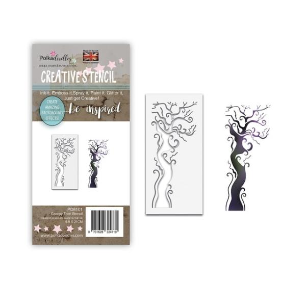 Polkadoodles Stencil Creepy Tree - Schablone  (PD8101)