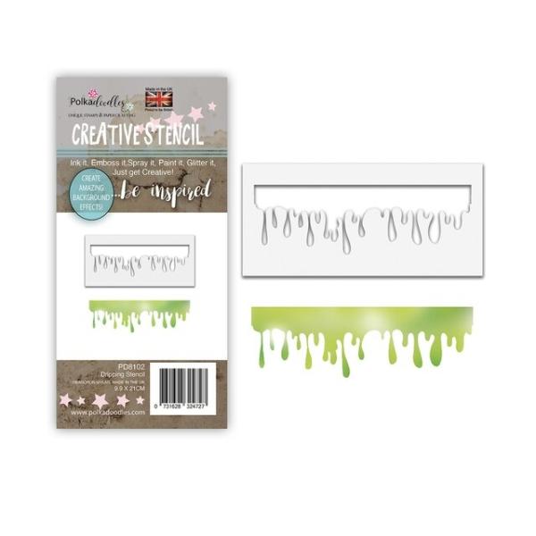 Polkadoodles Stencil Grungey Slime - Schablone  (PD8102)