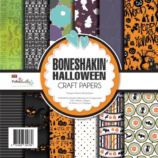 Polkadoodles "Boneshakin Halloween" 6x6" Paper Pad