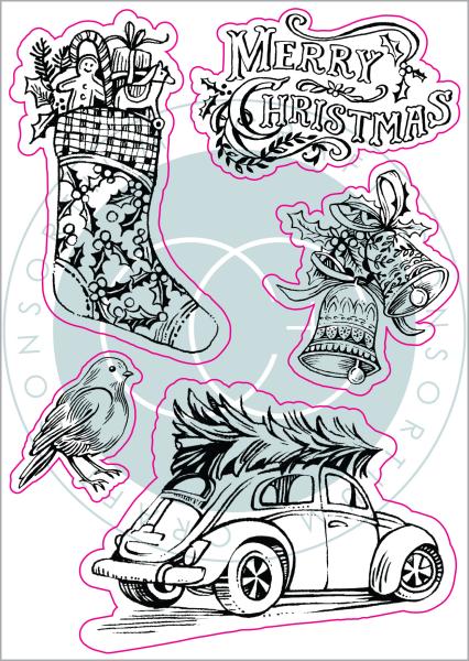 Craft Consortium Noel Clear Stamps Festivity 
