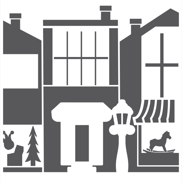 LDRS-Creative  Christmas on Main Street  Stencil 6x6