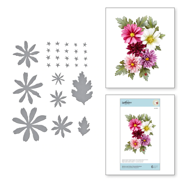 Spellbinders Die "Button and Daisy Chrysanthemum Etched" Stanzschablone