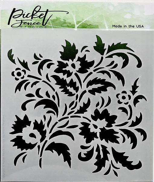 Picket Fence Studios Floral Stencil - Schablone