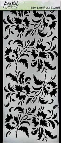 Picket Fence Studios Slim Line Floral Stencil - Schablone