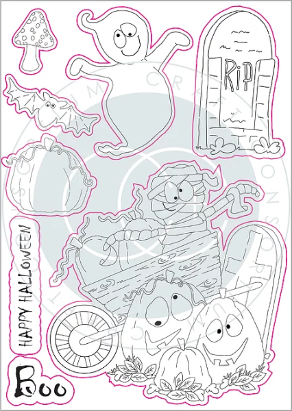 Craft Consortium Happy Haunting Clear Stamps Pumpkins 