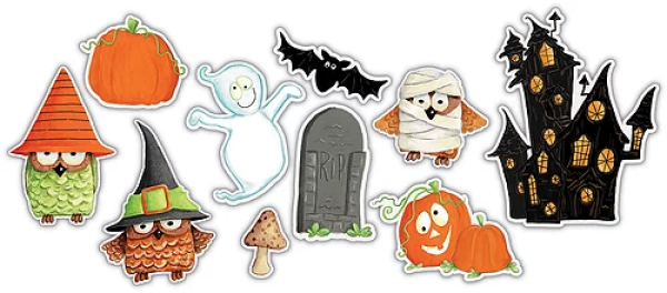 Craft Consortium Happy Haunting Wood Shapes  - bedruckte Holzteile