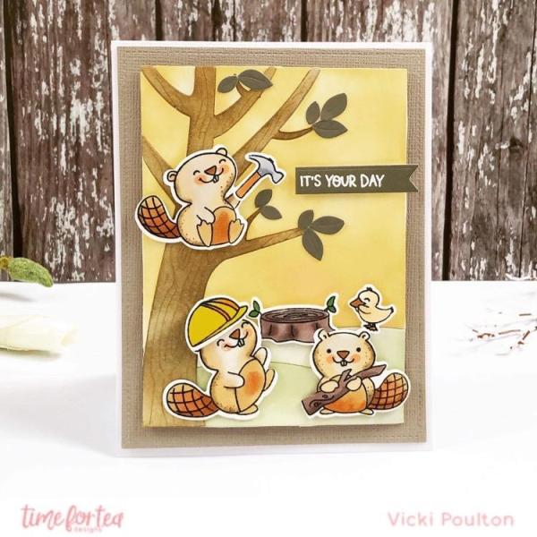Time For Tea Clear Stamps Beavering Away 