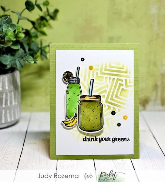 Picket Fence Studios Geo Squares 6x6 Inch Stencil - Schablone