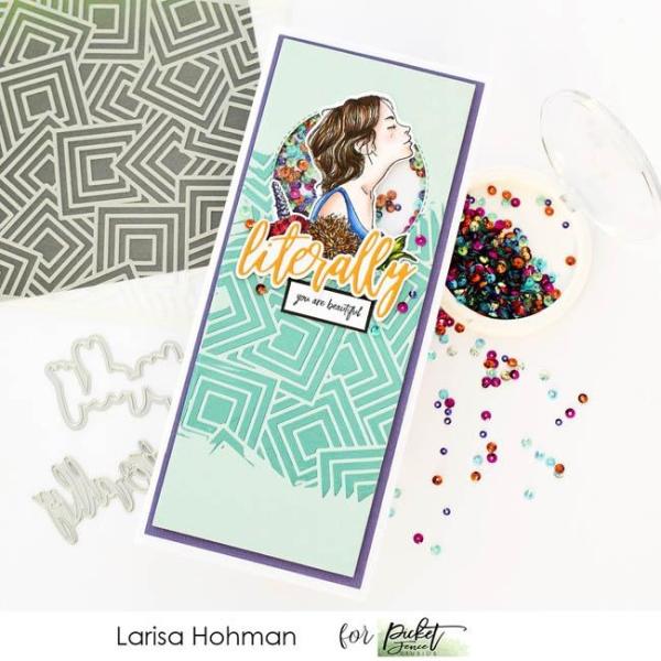 Picket Fence Studios Geo Squares 6x6 Inch Stencil - Schablone