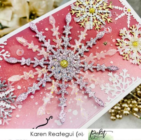 Picket Fence Studios Snowflake LaWanda 4x4 Inch Metal  Die (PFSD-146)