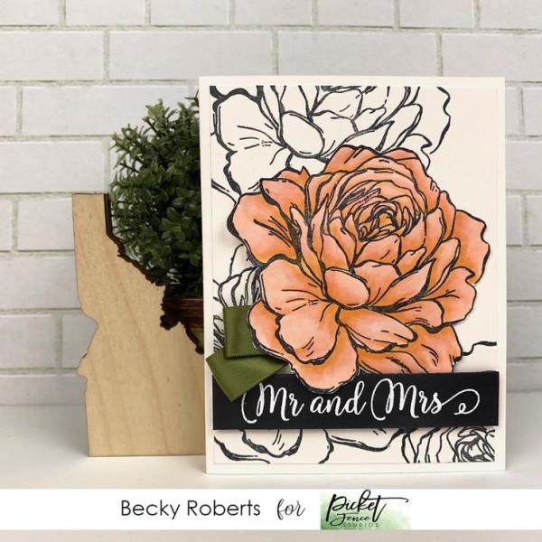 Picket Fence Studios A Rose 4x4 Inch Metal  Die (F-136D)